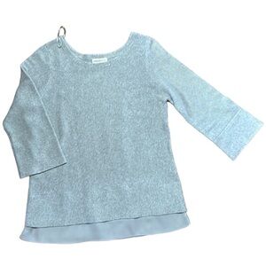 Monsoon Sweater Women’s Size 4 Long Sleeve Grey Pullover‎ Knit